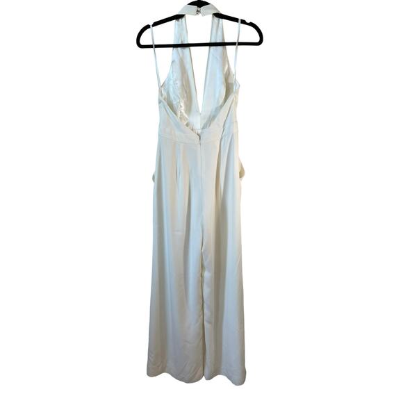 Jill Stuart BHLDN Mara Halter Jumpsuit White 0 New with Flaw Bridal Events Glam - Picture 4 of 16